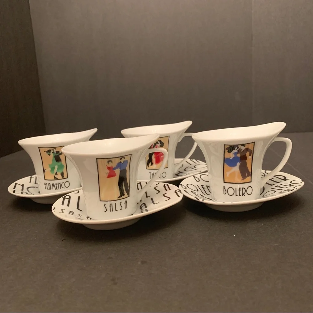 Bijoux Terner set of 4 espresso cups and saucers